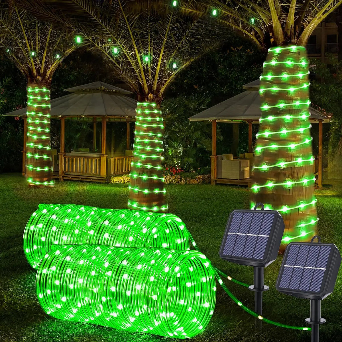 guirlande lumineuse solaire extérieure led multicolore jardin décoration jardin étanche panneaux solaires clips