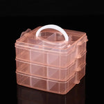 boîte rangement bijoux transparente portable niveaux compartiments ajustables poignée amovible modernes