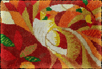 kit fabrication tapis crochet laine grande taille motif animaux fleurs pop art