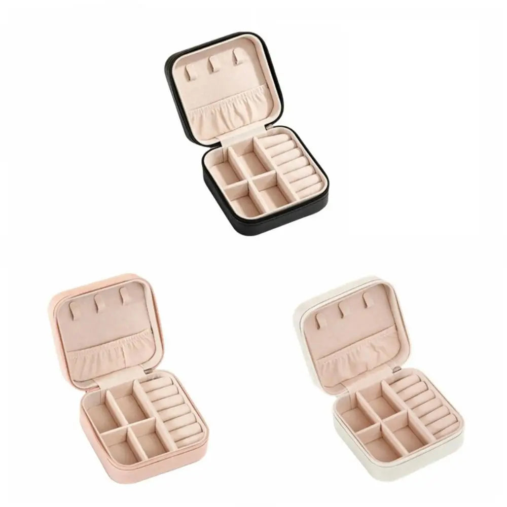 boîte bijoux velours moderne rose pâle élégante compartiments porte bijoux