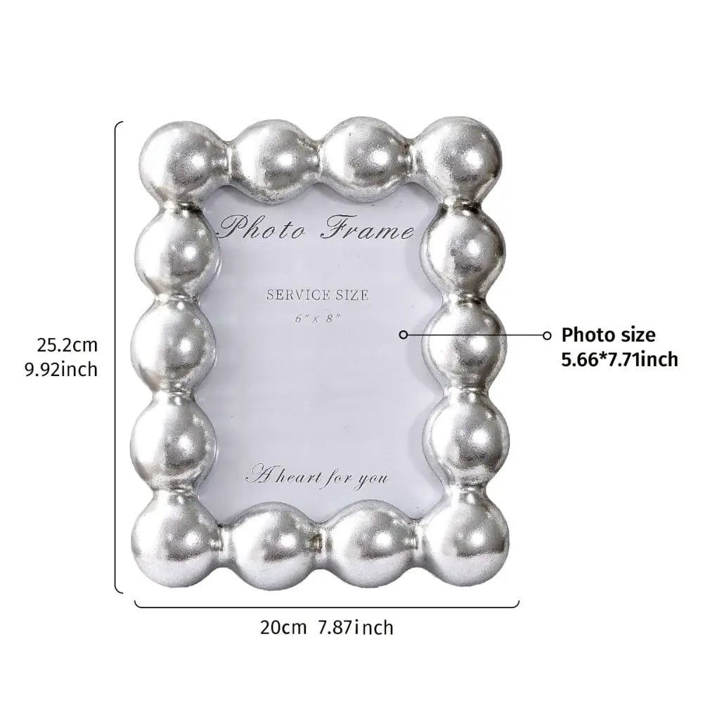 Cadre photo résine décoratif moderne blanc noir argenté table adultes unisexe