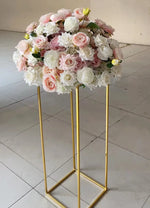 support fleurs artificielles moderne bouquet doré élégant décoration mariage tablecoration métal or rouge blanc