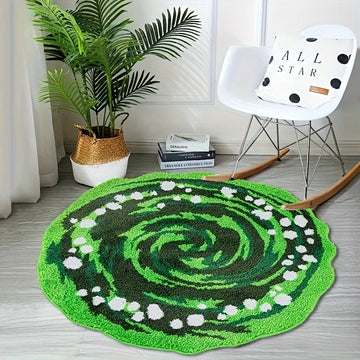 tapis vert moderne imperméable polyester spirale points intérieur salon chambre voyage