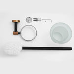 accessoires salle bain moderne porte serviettes noir cuivre doré fixations murales minimalistes