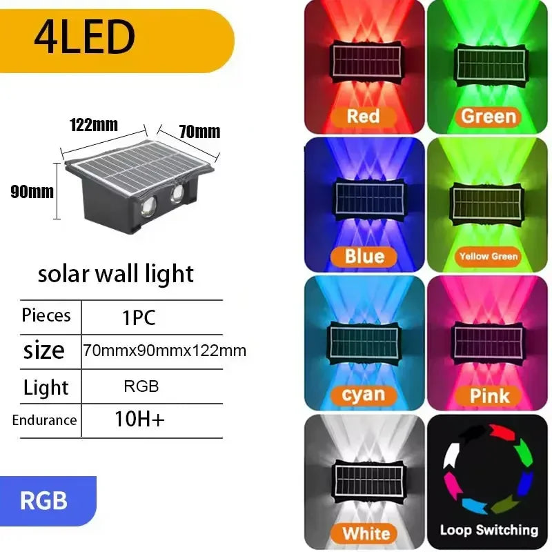 lampes murales solaires extérieures modernes couleurs chaudes ip65 led autoinstallation festiveextérieur