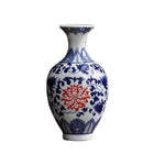 vases antiques porcelaine bleu blanc floral classique décoration intérieure vintage traditionnelpeonies handpainted officeornament