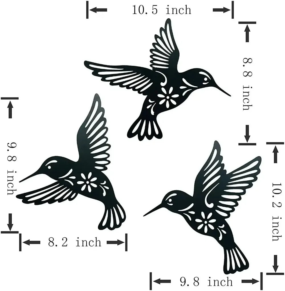 décoration murale moderne oiseaux colibri noir blanc bois clair motifs floraux découpés salon chambre
