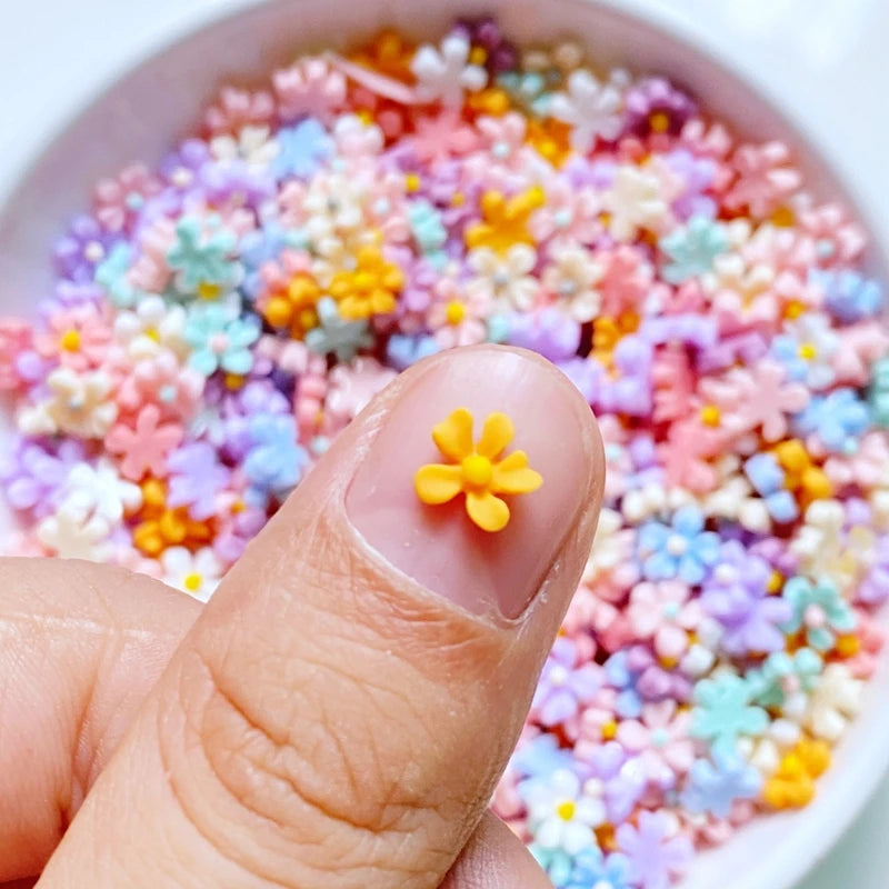 ornements résine fleurs colorées décoration bijoux accessoires coiffure enfantine simple 6mm