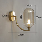 applique murale moderne verre transparent or ambre led minimaliste chambre salon
