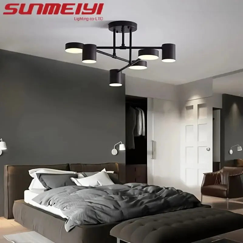 lampe suspendue moderne noire éclairage quotidien ampoules led 90 260v toucher interrupteur 56cm 30cm