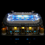 maquette stade real madrid led éclairage détaillée bleu blanc gradins públicoités logos