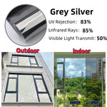 Films fenêtre adhésifs opaques gris moderne protection solaire isolation thermique 30x100cm 60x300cm