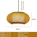 suspension lumineuse moderne bambou naturel 40cm 50cm 60cm beige opacité tissée rustique