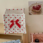 boîtes rangement coton pliables rose blanc noir pois texturées