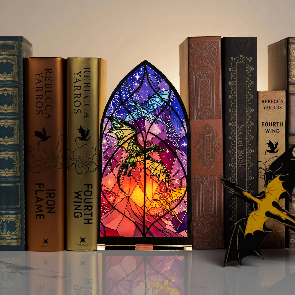 lampe led artisanale stained glass dragon multicolore décoration intérieure automne chambre salon fantastique