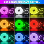 ruban led flexible multicolore rgb moderne clips contrôleur distance éclairage salon technologie usb tuya