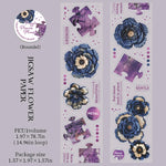 ruban décoratif multicolore fleurs puzzles adhésif vintage romantique scrapbook papeterie art fleurs imprimées