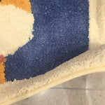 tapis bain antidérapant polyester shiba inu enfant moderne blanc bleu orange