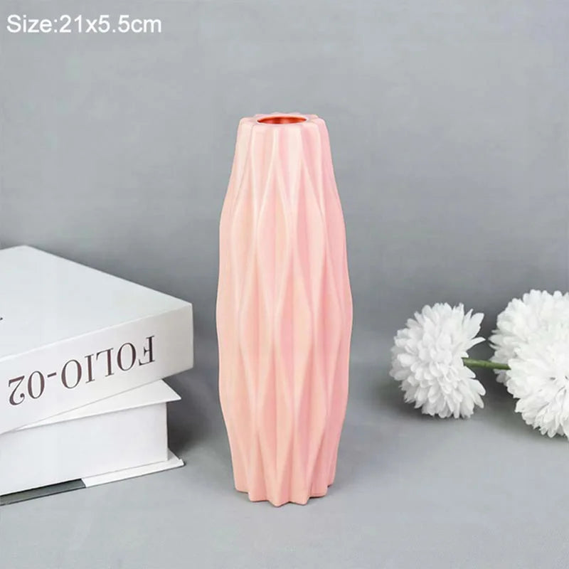 vases modernes vert pastel blanc rose texture géométrique minimaliste
