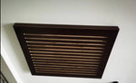 radiateur mural bois naturel moderne rayures horizontales salon appartement chic