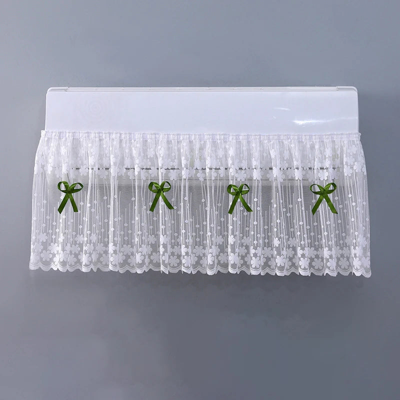 couverture climatiseur moderne dentelle brodée fleurs blanc translucide anti poussière chambre coucher