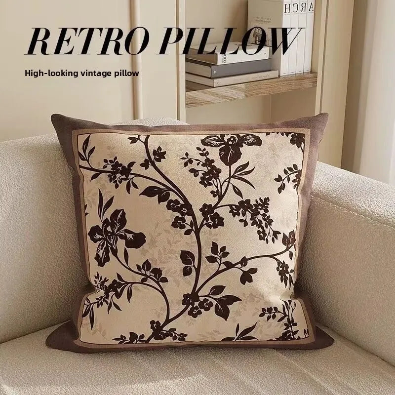 housse coussin fleurs feuilles vintage 100 polyester opaque maison decoration