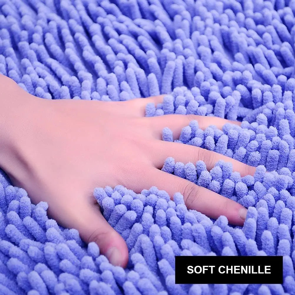 tapis bain demi circulaire chenille douce animaux compagnie salle bain moderne