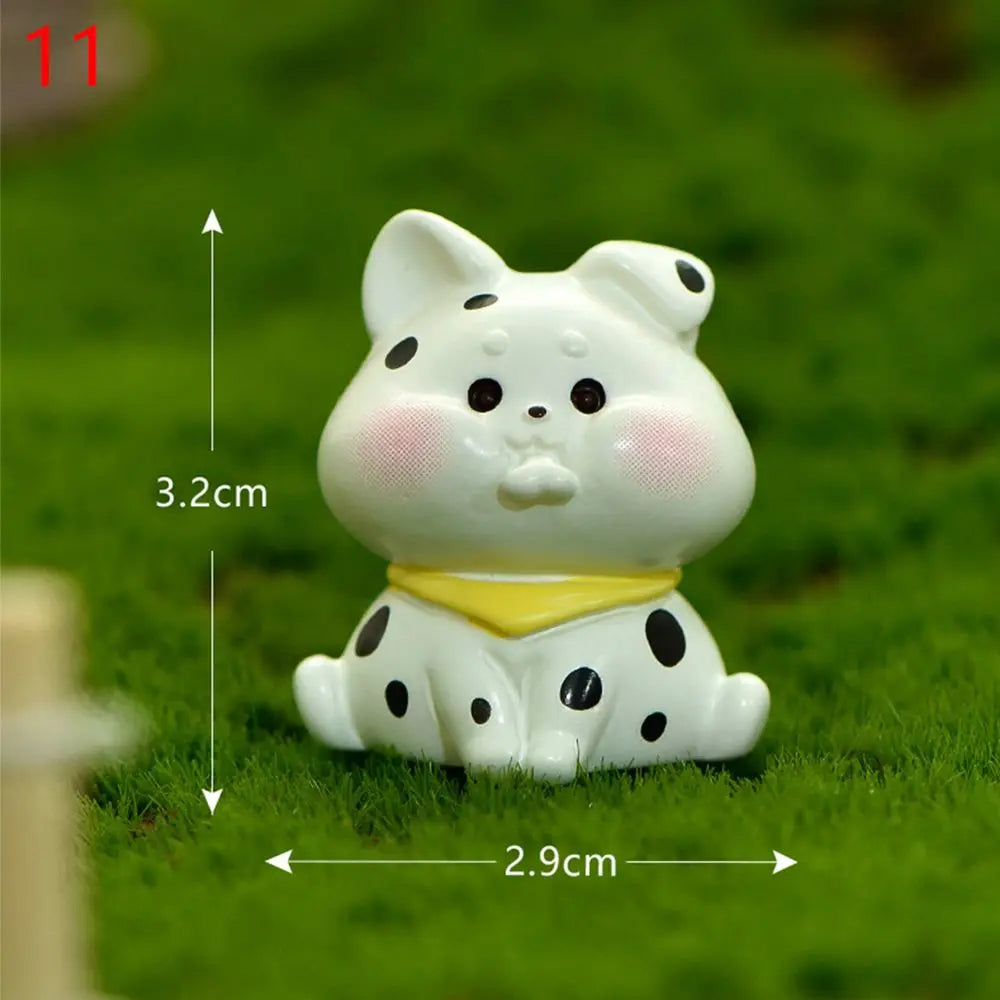 figurines animaux résine polie cartoon mignon dessin animé blanc bleu rose jaune vert accessoire
