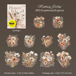 sticker fleur vintage blanc bleu floral manuel papier opacité 145 95mm