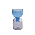 vases modernes transparents vert jaune orange rose bleu violet set deux pièces