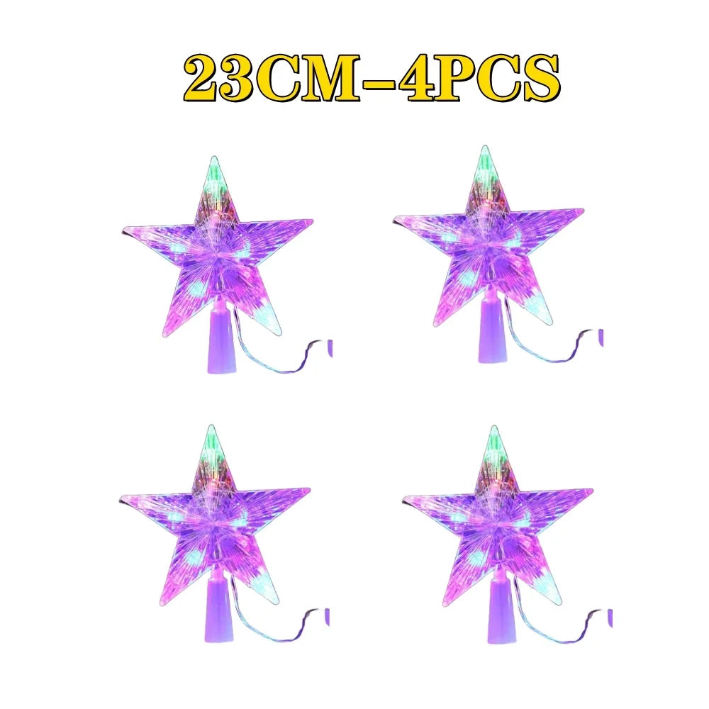 décoration multicolore étoiles lumineuses led transparentes moderne guirlande fête noël mariage