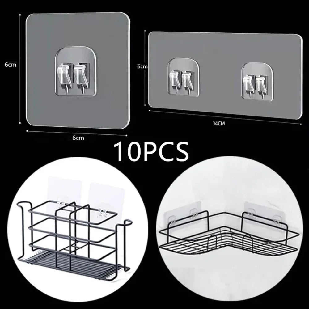 porte objets adhésifs muraux transparents modernes étagères cuisine salle bain suspension organisation intérieure minimaliste