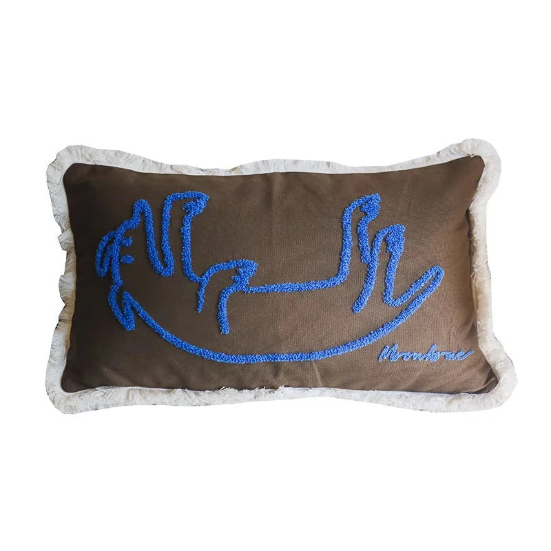 housse coussin brodée porc chien animaux motifs doux lit polyester coton respectueux environnement christmas