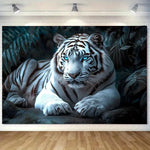 tapisserie murale tigre blanc imprimé décoration salon chambre entrée scandinave polyester dirt repellent lint