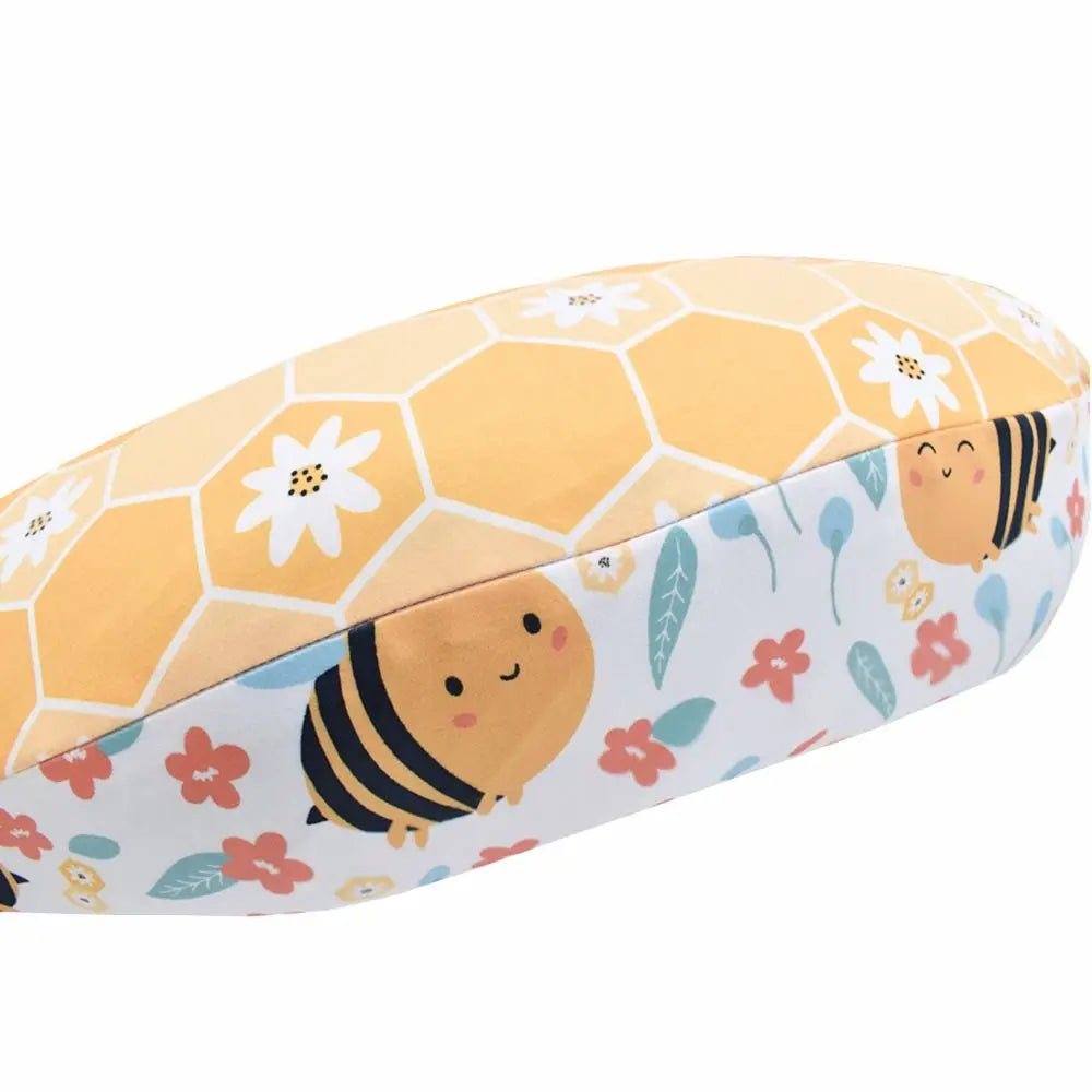 coussin allaitement forme polyester coton motif floral moderne orange opacité fixations voyage bébés