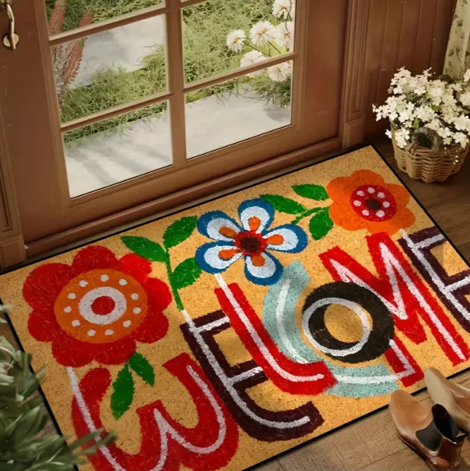 tapis sol multicolore fleurs abeilles pissenlits fraises moderne salon salle bainextérieur résistant décoloration