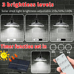 lampe solaire suspendue moderne noire télécommande panneau solaire ip65