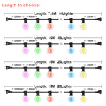 guirlandes lumineuses led multicolores globes vintage imperméables extérieures 10l 15l 25l 48l festive decoration