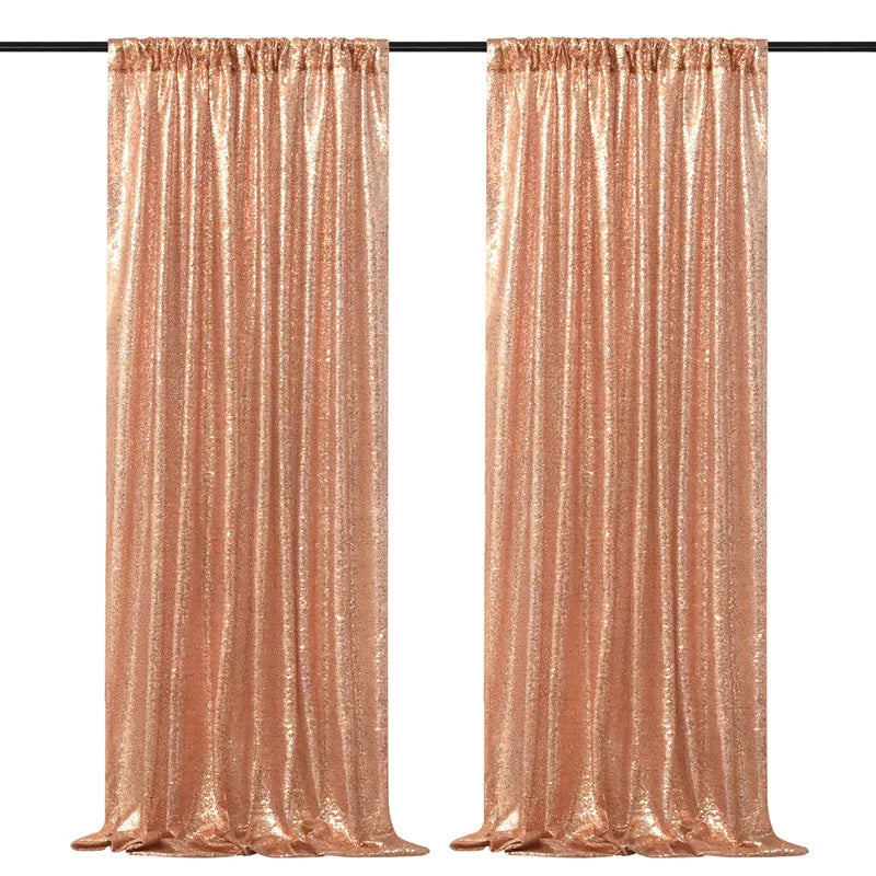 rideau paillettes or argent élégant festif polyester panneaux 8ft transparent événement