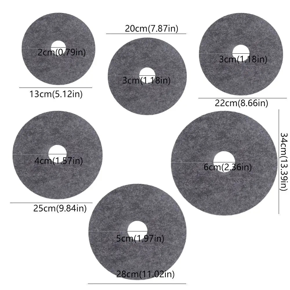 disques feutre gris simples protéger arbres sol 13cm 20cm 22cm 25cm 28cm 34cm