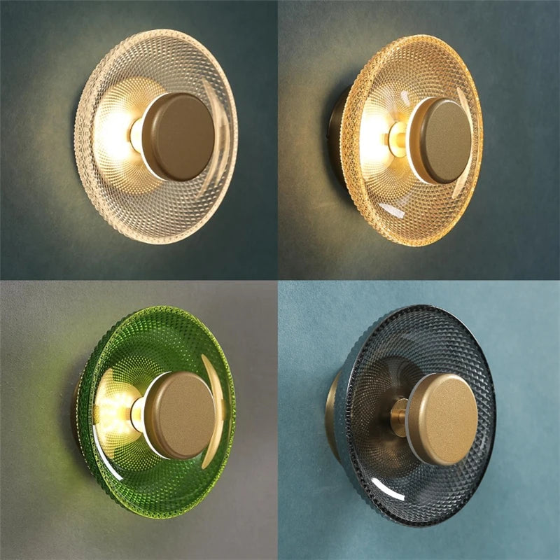 lampes murales modernes transparent vert bronze gris éclairage led intérieur alvéoles suspension chambre salon