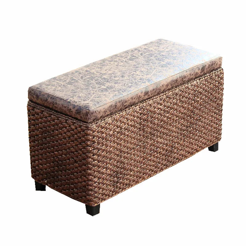 banc rangement moderne rotin coussin amovible rangement chaussures sous siège minimaliste