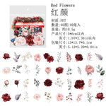 autocollants fleurs feuilles grilles tailles variées couleurs opaques détaillés adhésifs