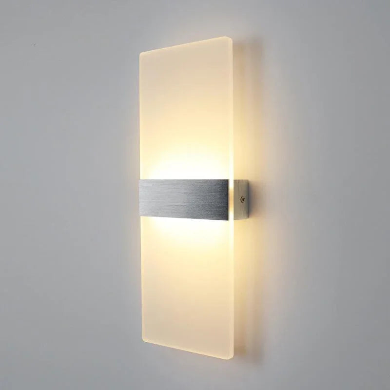lampe murale moderne blanc noir or gris fixée mur vis 50x18cm led acrylique