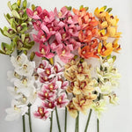décoration intérieure bouquet orchidées artificielles orange rose blanc vert gradient réaliste festifs