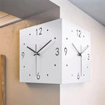 horloge murale double face moderne carrée aiguille numérique éclairée minimaliste