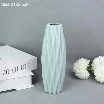 vases modernes vert pastel blanc rose texture géométrique minimaliste