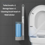 brosse toilette jetable adhésive moderne blanc bleu violet jaune remplaçable respectueux environnement pack utilitaire