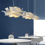 lampe suspendue moderne fleur stylisée blanc opacité chambre salle manger led dia40cm dia50cm dia60cm