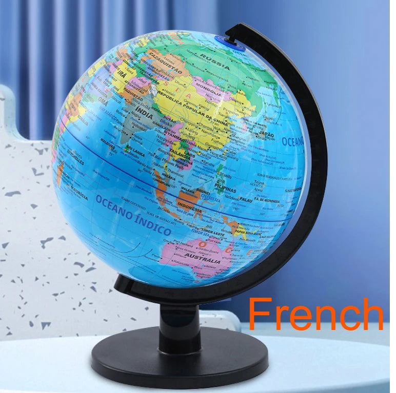 globe terrestre rotatif éducatif support décoration apprentissage carte géographique